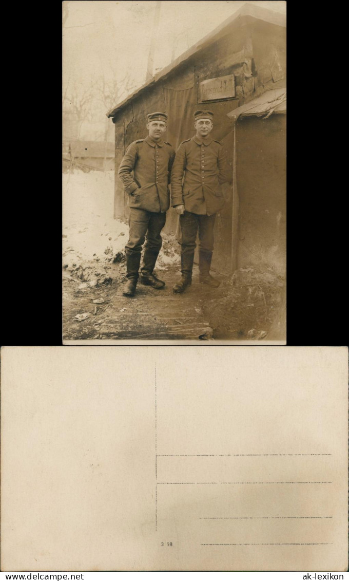 Soldaten Fermelde-Abteilung Vor Fernsprechzelle WK1 1916 Privatfoto - Guerre 1914-18