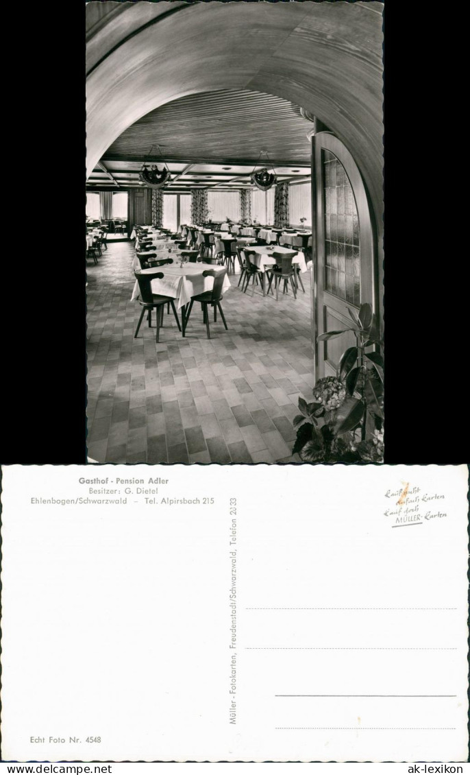 Ansichtskarte Ehlenbogen-Alpirsbach Gasthof - Pension Adler - Innen 1963 - Alpirsbach