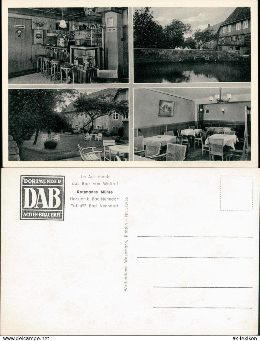 Ansichtskarte Horsten-Bad Nenndorf Rottmanns Mühle DAB Bier 4 Bild 1958 - Bad Nenndorf