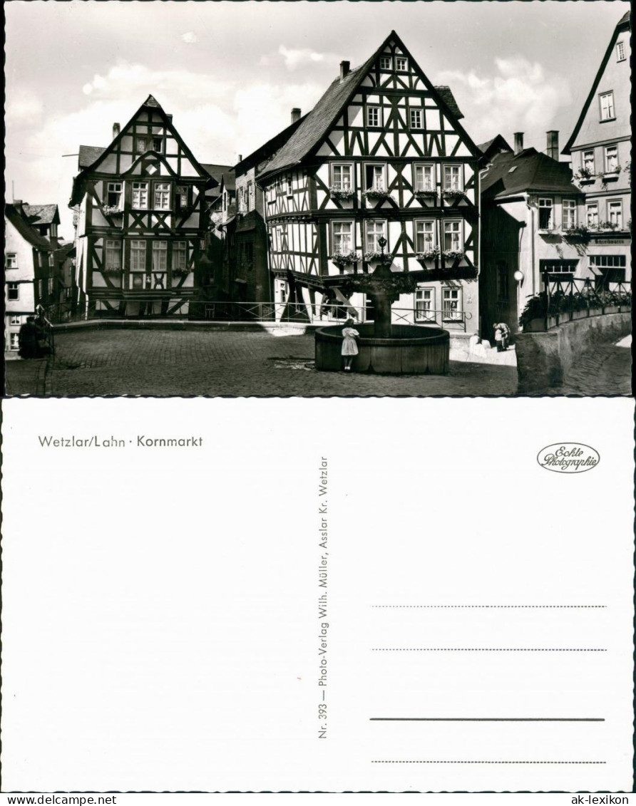 Ansichtskarte Wetzlar Kornmarkt, Mädchen Am Brunnen 1962 - Wetzlar