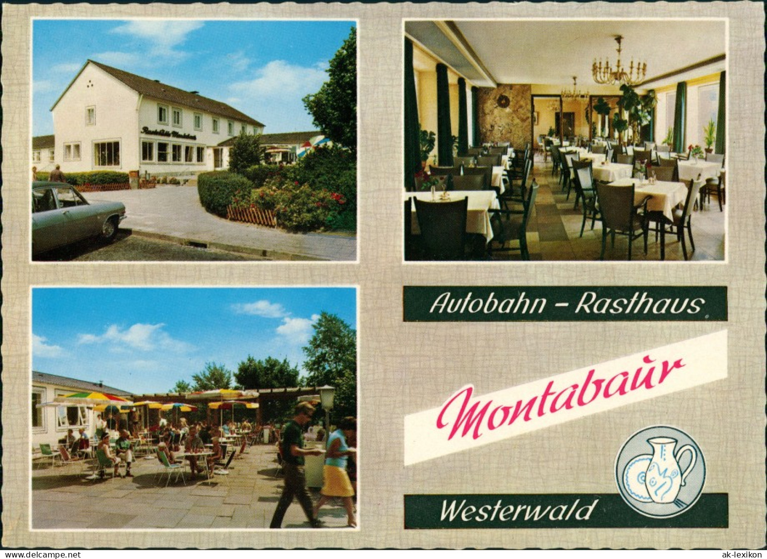 Montabaur Autobahn-Rasthaus Westerwald 3 Echtfoto-Ansichten 1965 - Montabaur