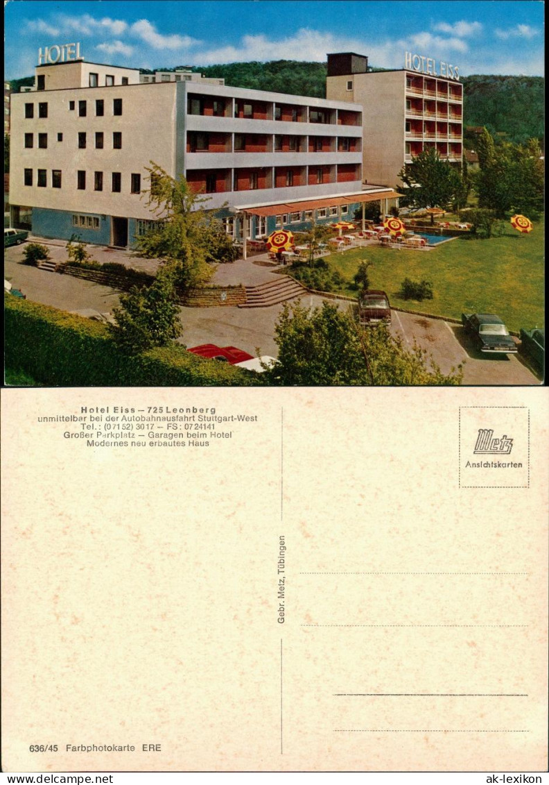 Ansichtskarte Leonberg Hotel Eiss A.d. Autobahn-Ausfahrt Stuttgart-West 1965 - Leonberg