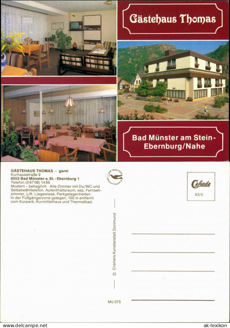 Bad Münster Am Stein-Ebernburg GÄSTEHAUS THOMAS Garni Hotel Kurhausstrasse 1983 - Bad Muenster A. Stein - Ebernburg