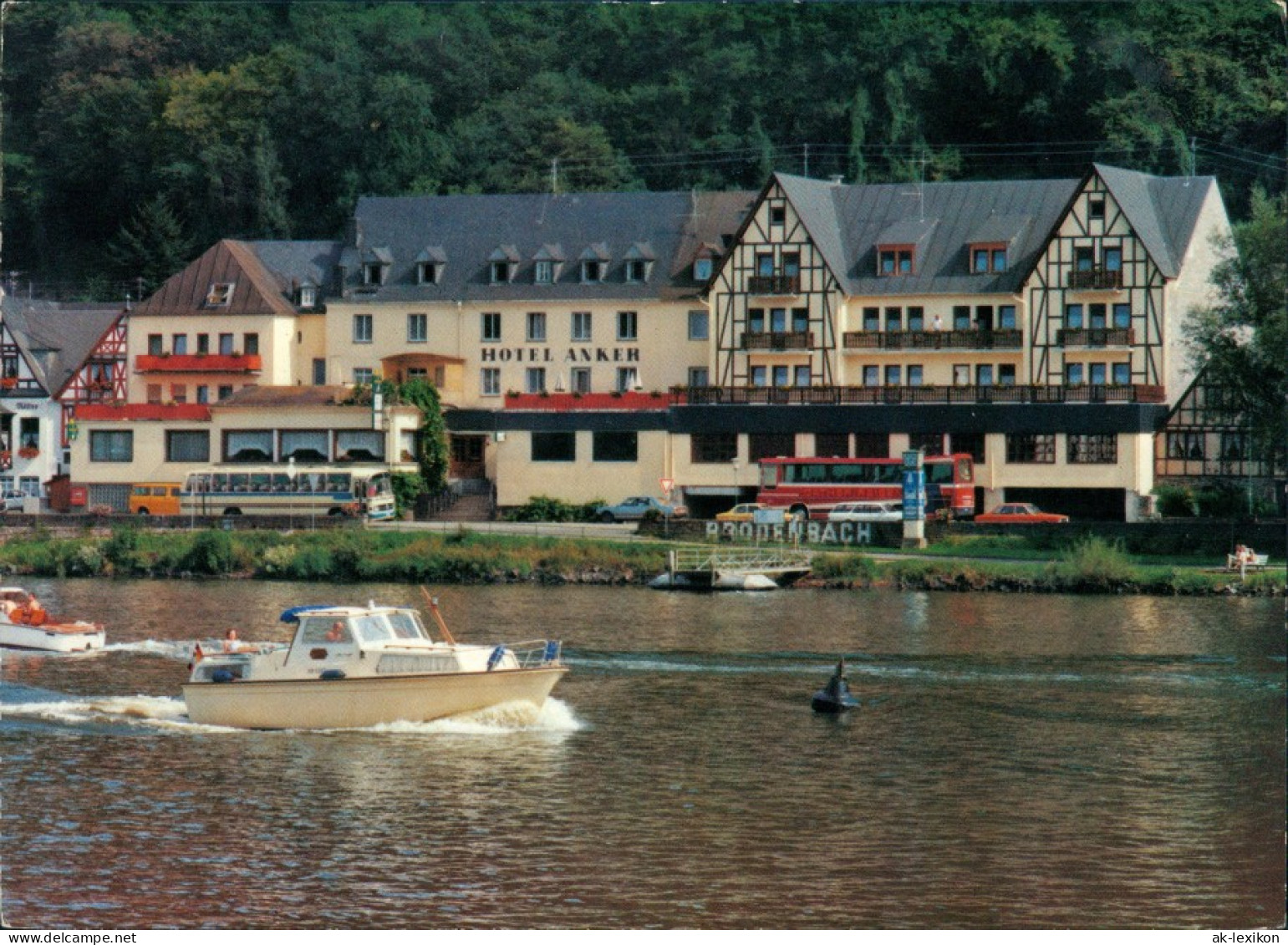 Ansichtskarte Brodenbach Mosel Schiffe, Bus, Busse Am Hotel Anker 1986 - Sonstige & Ohne Zuordnung
