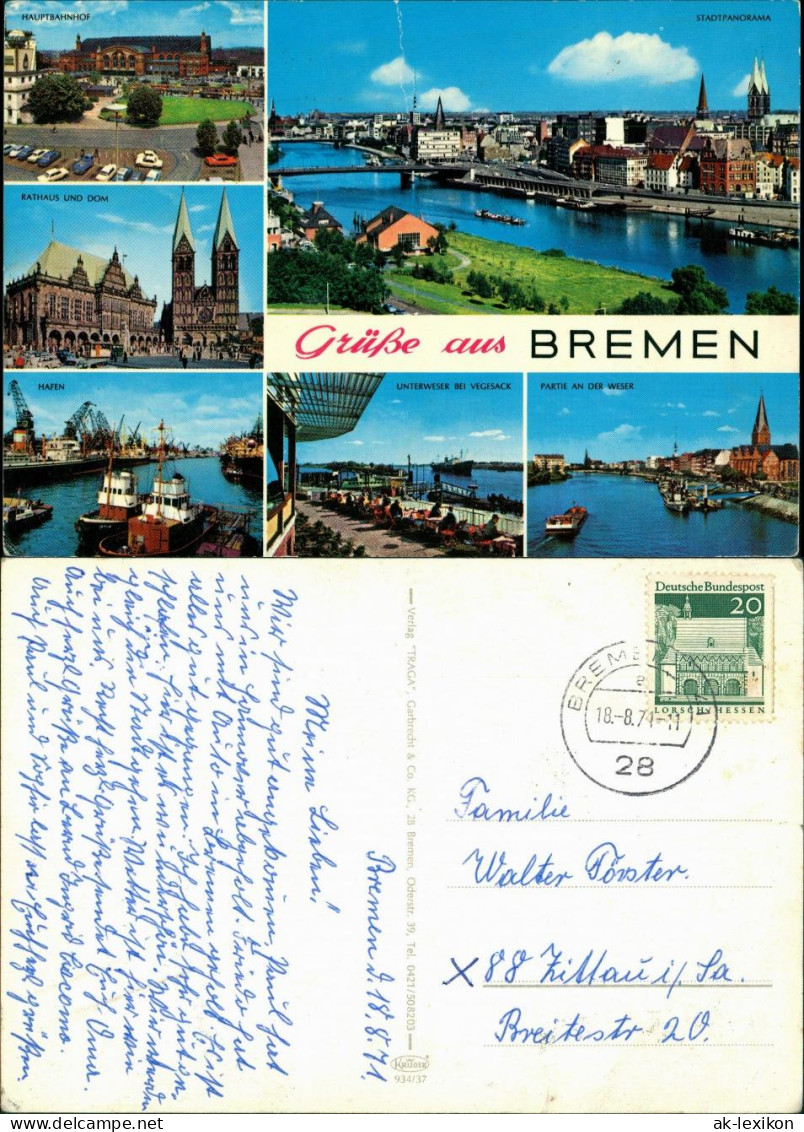 Ansichtskarte Bremen Mehrbild-AK Ua. Bahnhof, Hafen, Rathaus, Dom Uvm. 1971 - Bremen