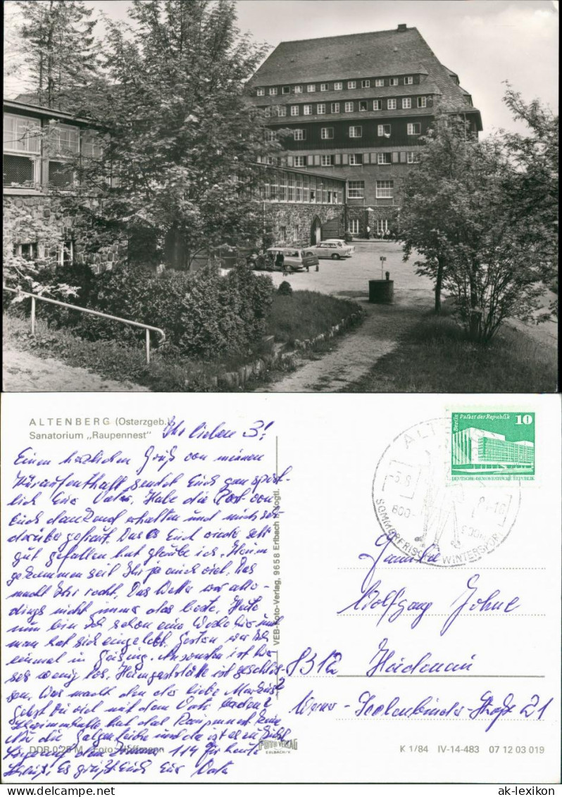 Altenberg (Erzgebirge) Sanatorium "Raupennest" Mit DDR Autos 1984 - Altenberg