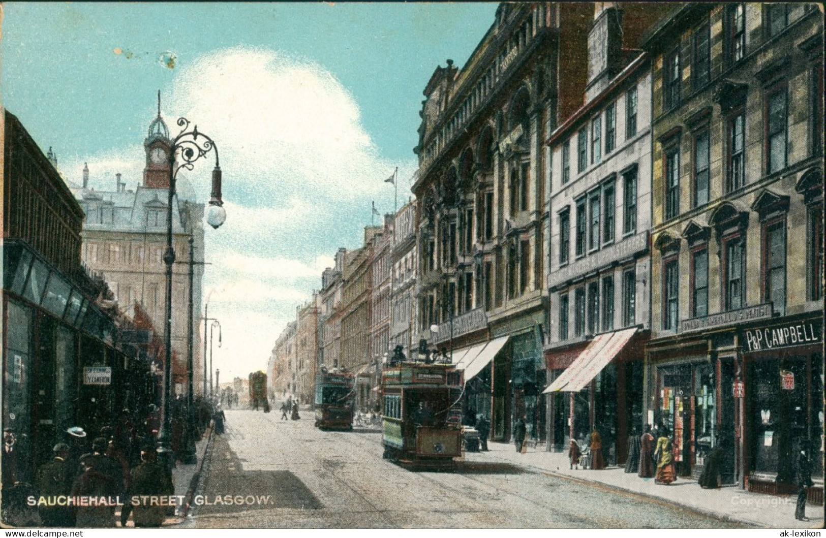 Postcard Glasgow Sauchiehall Street Tram 1911 - Other & Unclassified
