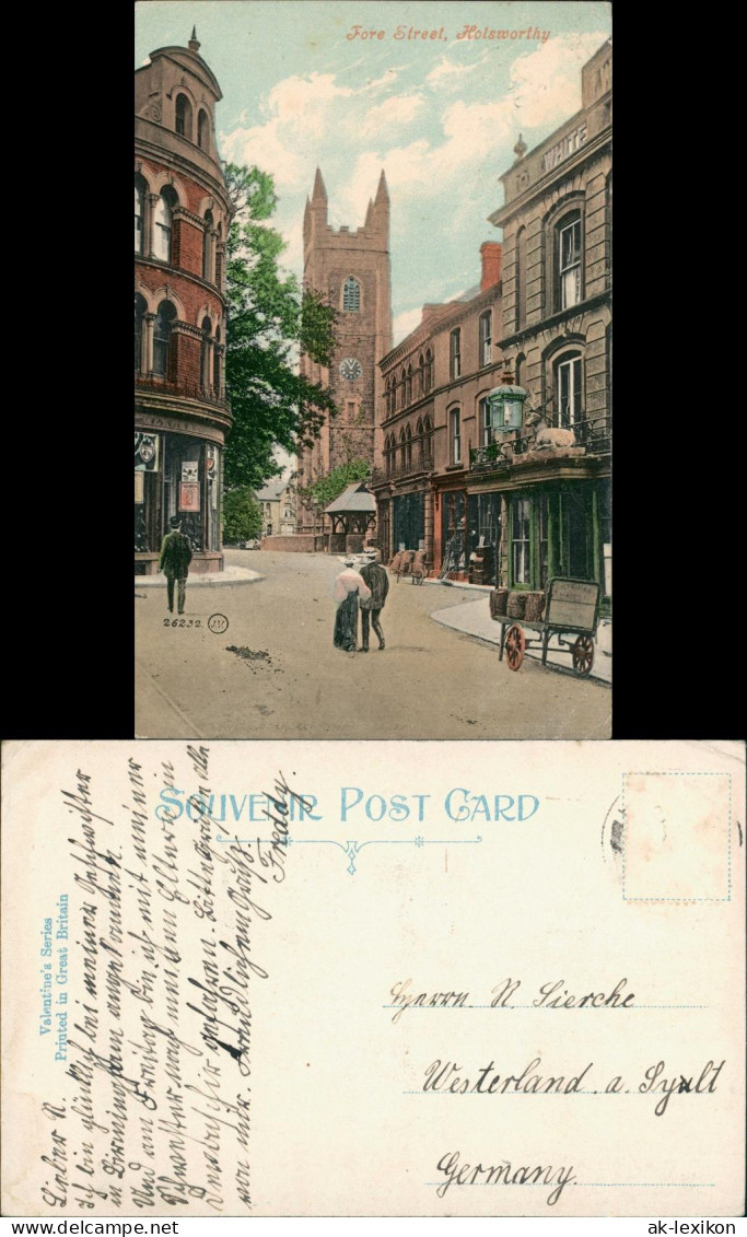 Postcard Holsworthy Fore Street 1908 - Other & Unclassified