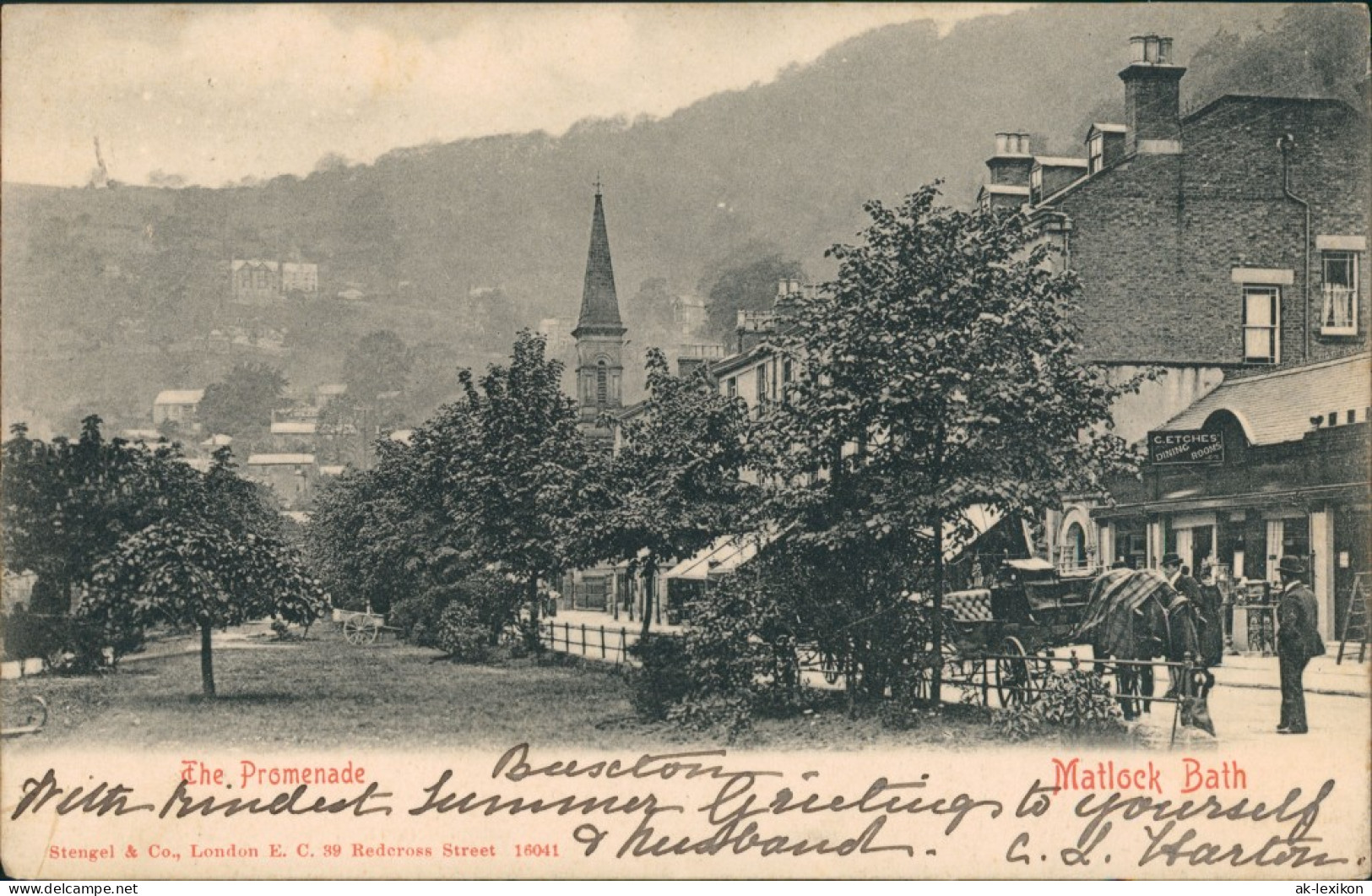 Postcard Matlock Bath Panorama Teilansicht The Promenade 1904 - Other & Unclassified