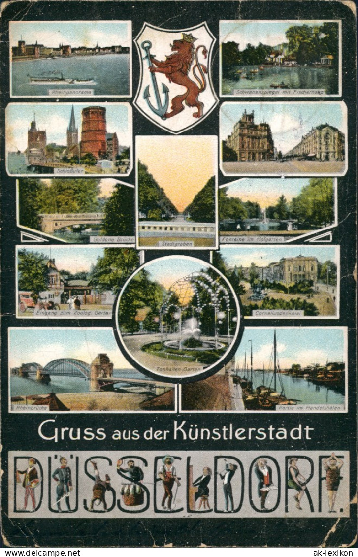 Ansichtskarte Düsseldorf Gruss Aus Der Künstlerstadt MB 1916 - Duesseldorf