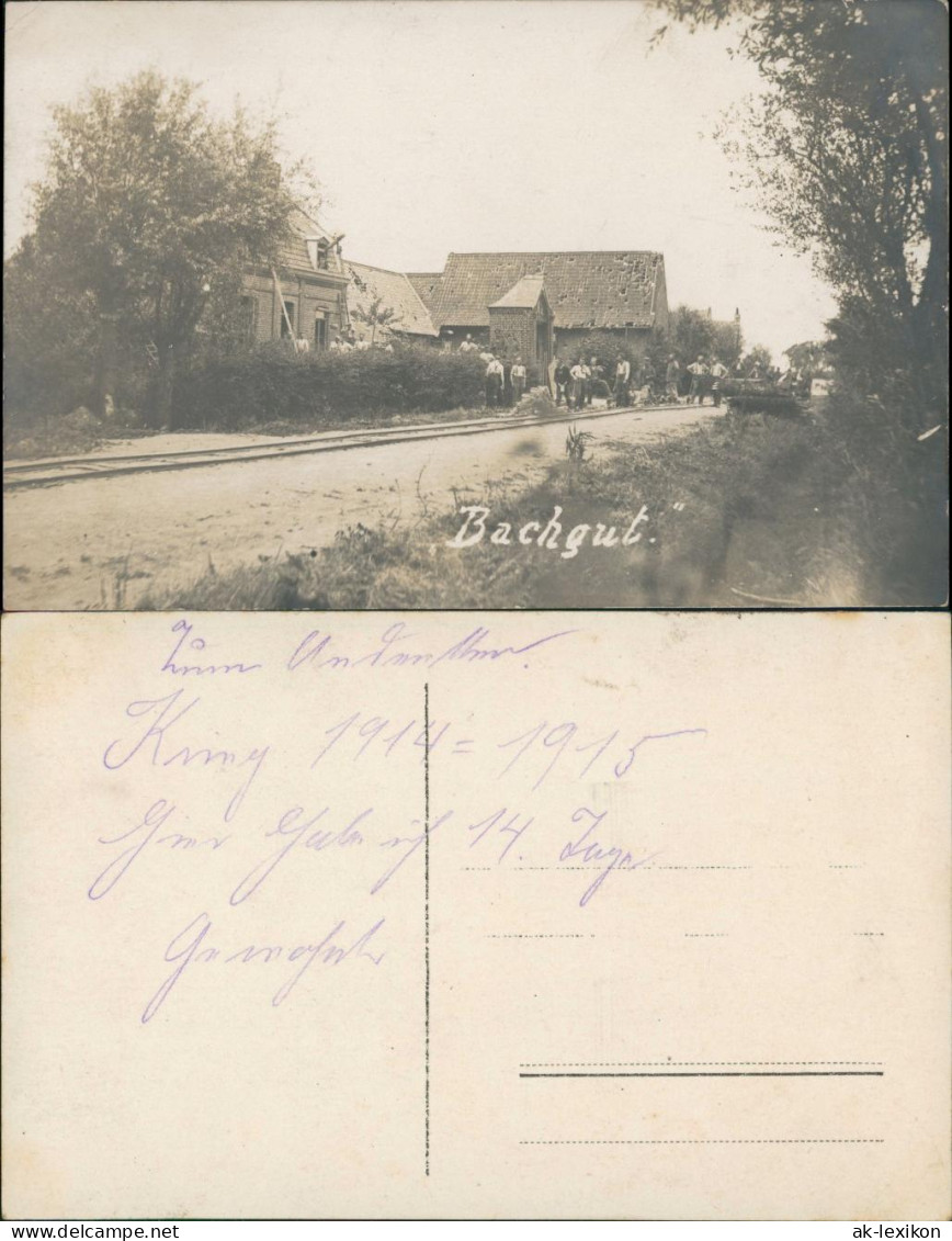 BACHGUT Privatfoto Personen Gruppe Am Bahngleis   Soldaten WK1 
1914 - A Identifier