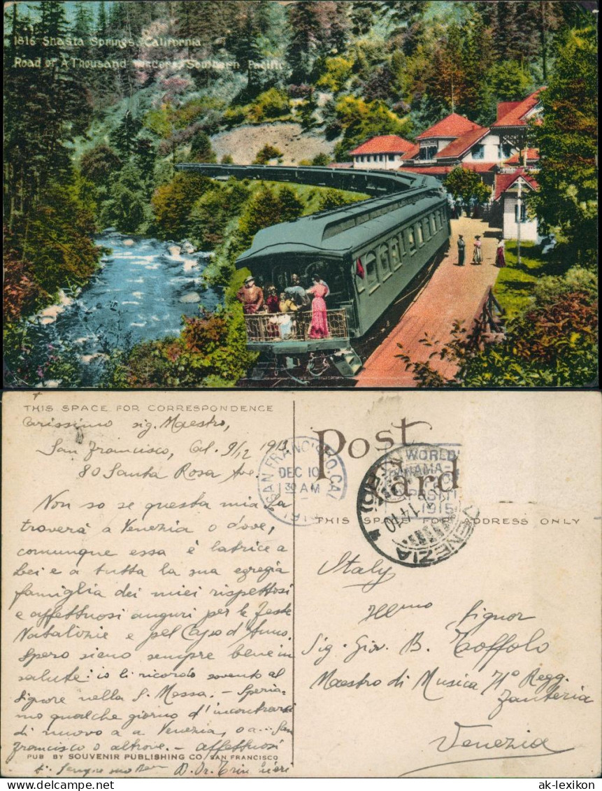 Kalifornien Railway Eisenbahn Shasta Springs Pacific Park-Eisenbahn 1920 - Sonstige & Ohne Zuordnung