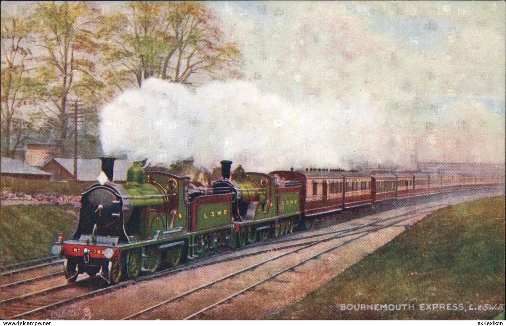 Postcard Bournemouth Famous Bournemouth Express Railway, Eisenbahn 1910 - Other & Unclassified