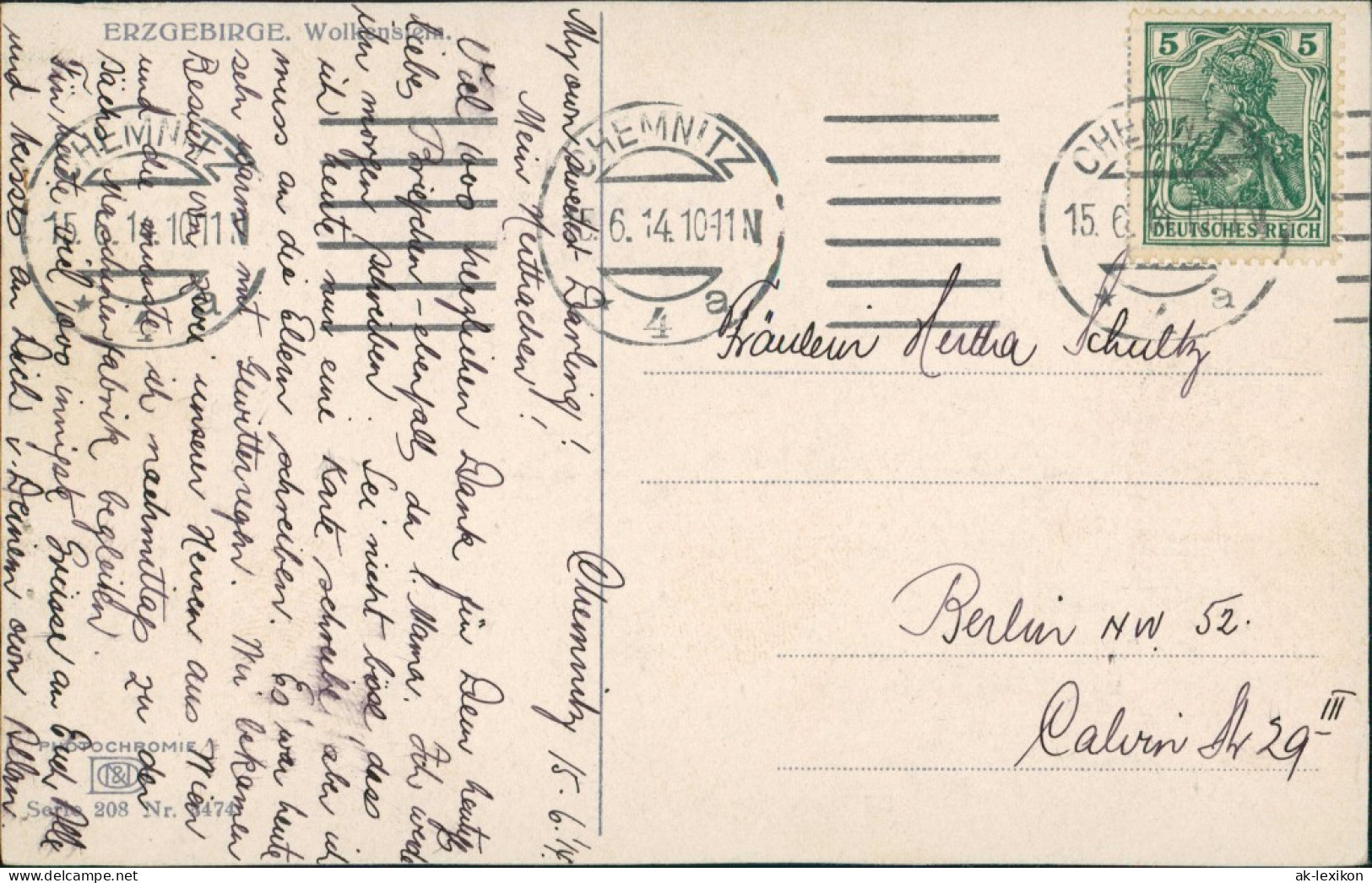 Wolkenstein Strassen Partie Mit Torbogen Durchsicht 1914 Stempel Von CHEMNITZ - Wolkenstein