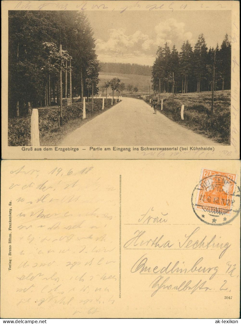 Kühnhaide-Marienberg Im Erzgebirge Schwarzwassertal Landstraße  Kühnhaide 1918 - Marienberg