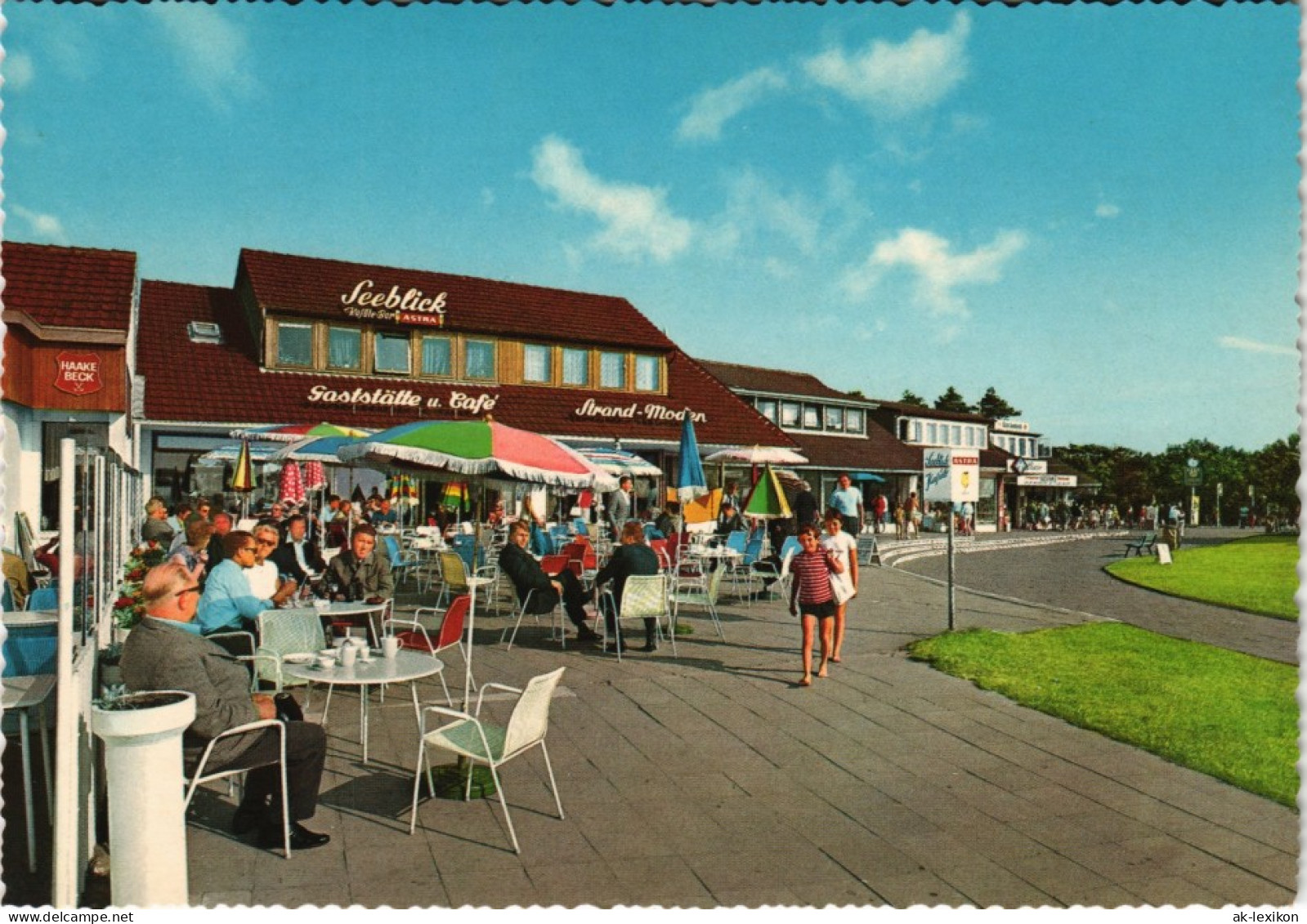 Sahlenburg-Cuxhaven Ladenstraße Belebt Mit Personen, Café Seeblick 1975 - Cuxhaven