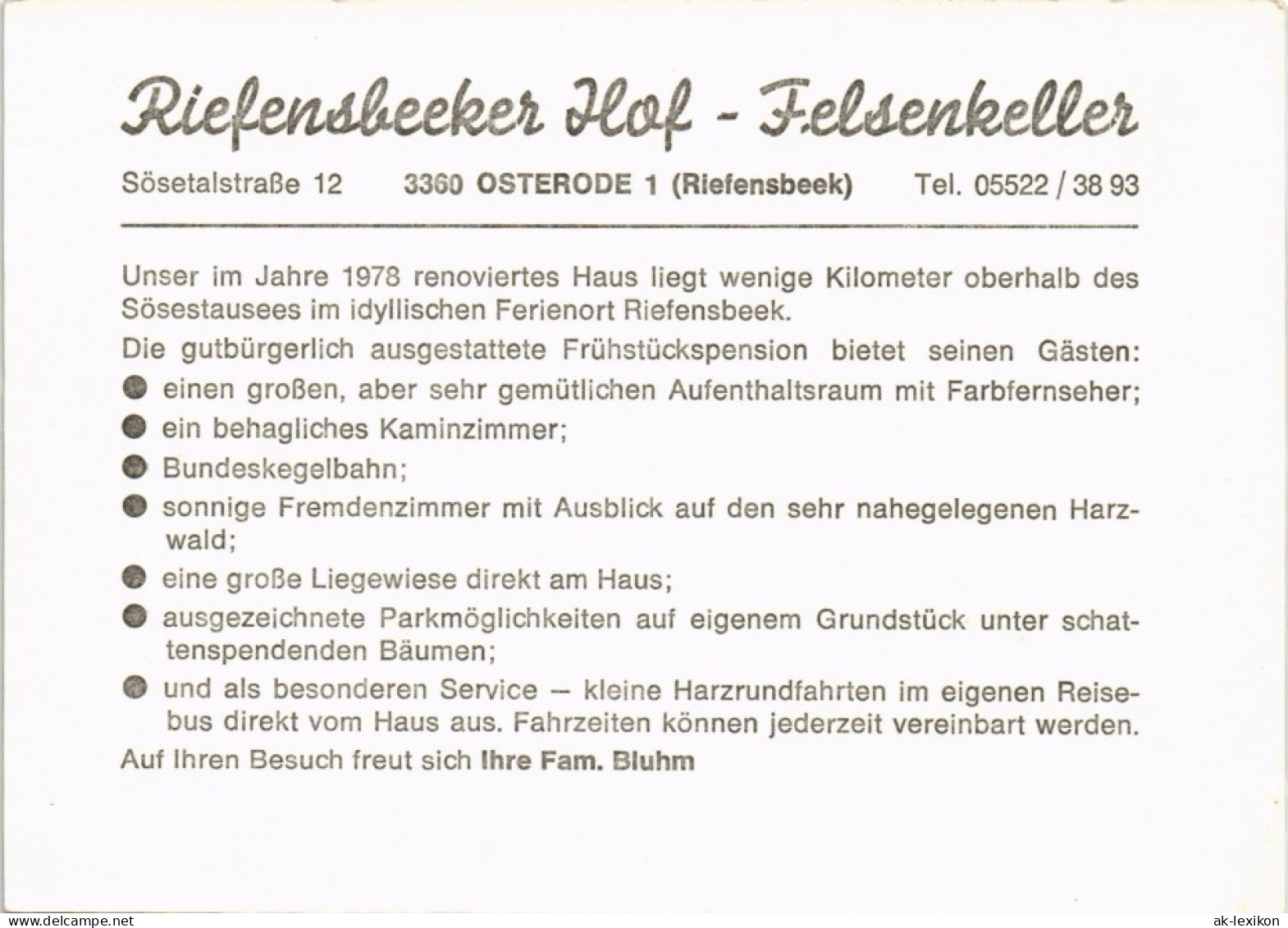 Riefensbeek-Kamschlacken-Osterode (Harz) Riefensbeeker Hof   Sösetalstraße 1990 - Osterode