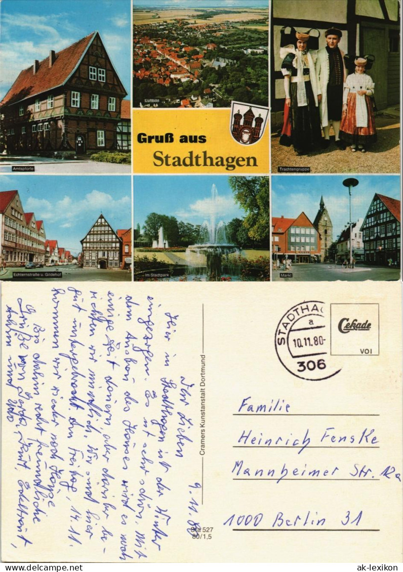 Ansichtskarte Stadthagen Stadtteilansichten Mehrbild-Gruss-Aus-Postkarte 1980 - Stadthagen