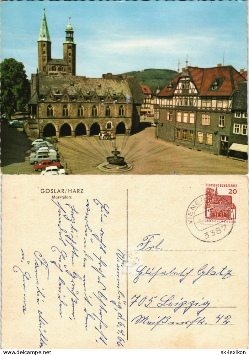 Ansichtskarte Goslar Marktplatz Aus Der Vogelschau Perspektive 1966 - Goslar