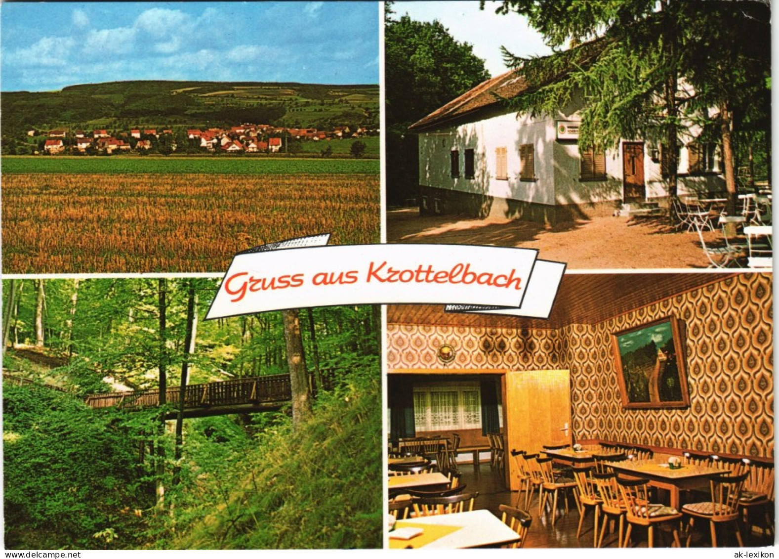 Krottelbach Wanderheim Hoher Fels, Mehrbild-AK Ortsansichten 1988 - Other & Unclassified