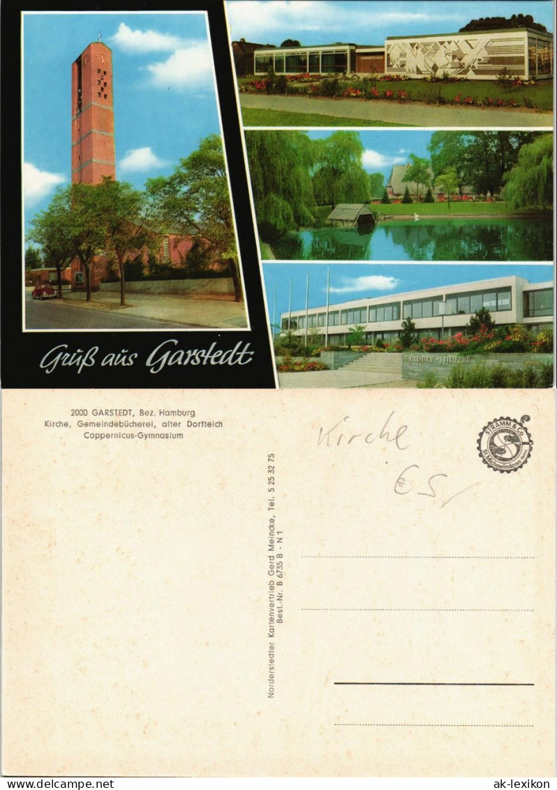 Garstedt Mehrbild-AK Kirche, Gemeindebücherei, Alter Dorfteich 1970 - Other & Unclassified