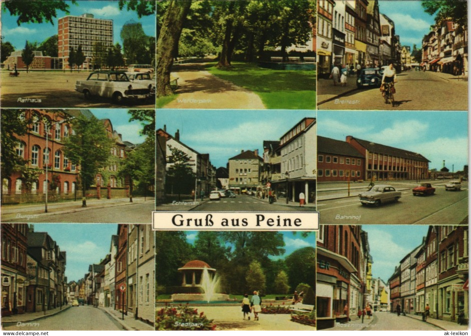 Ansichtskarte Peine Mehrbild-AK Mit Bahnhof, Strassen & Plätzen 1975 - Peine