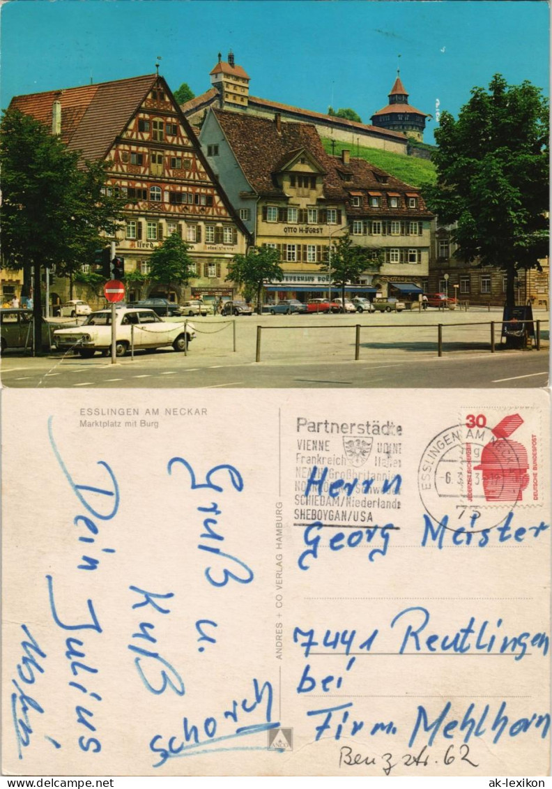 Ansichtskarte Esslingen Marktplatz Mit Burg 1973 - Esslingen