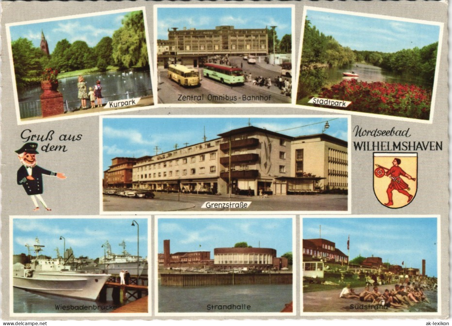 Wilhelmshaven Mehrbild-AK Mit ZOB, Grenzstrasse, Strandhalle Uvm. 1964 - Wilhelmshaven