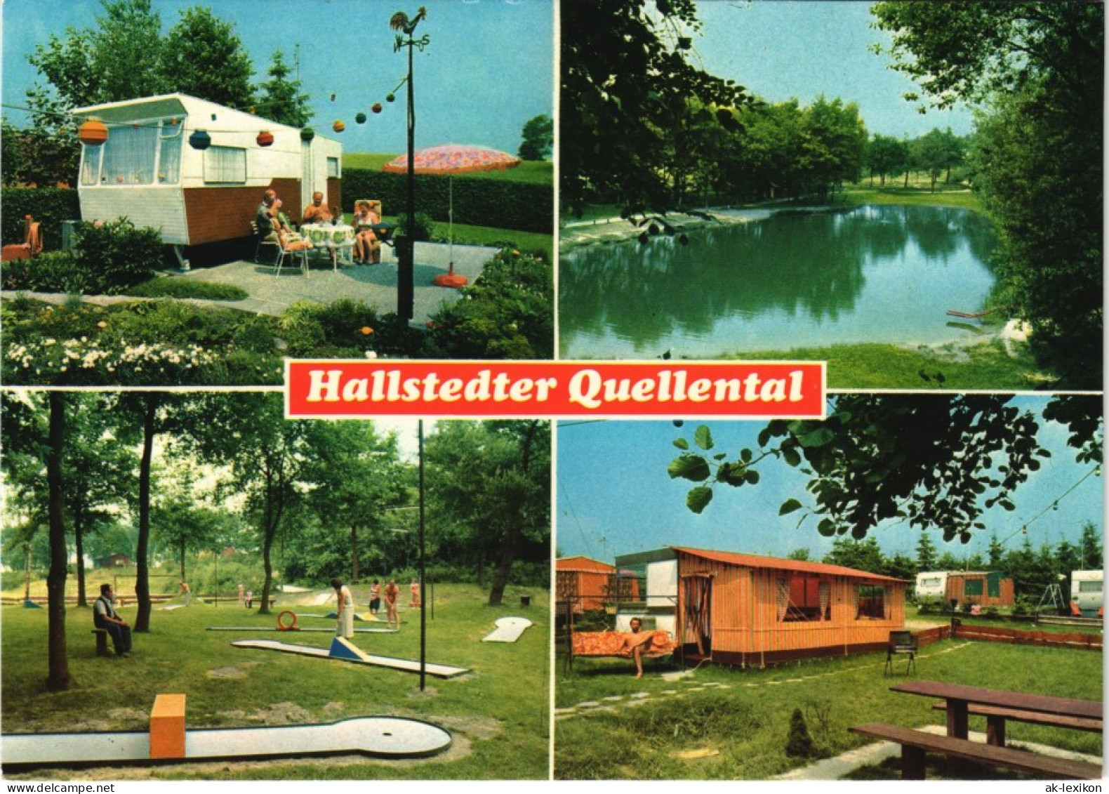 Hallstedt-Bassum Campingplatz Hallstedter Quellental Mehrbild-AK 4 Fotos 1980 - Other & Unclassified