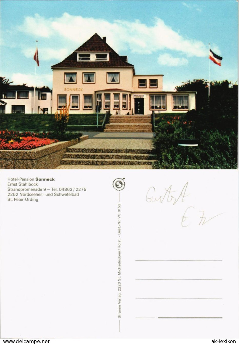 Ansichtskarte St. Peter-Ording Hotel-Pension Sonneck Strandpromenade 1980 - Other & Unclassified