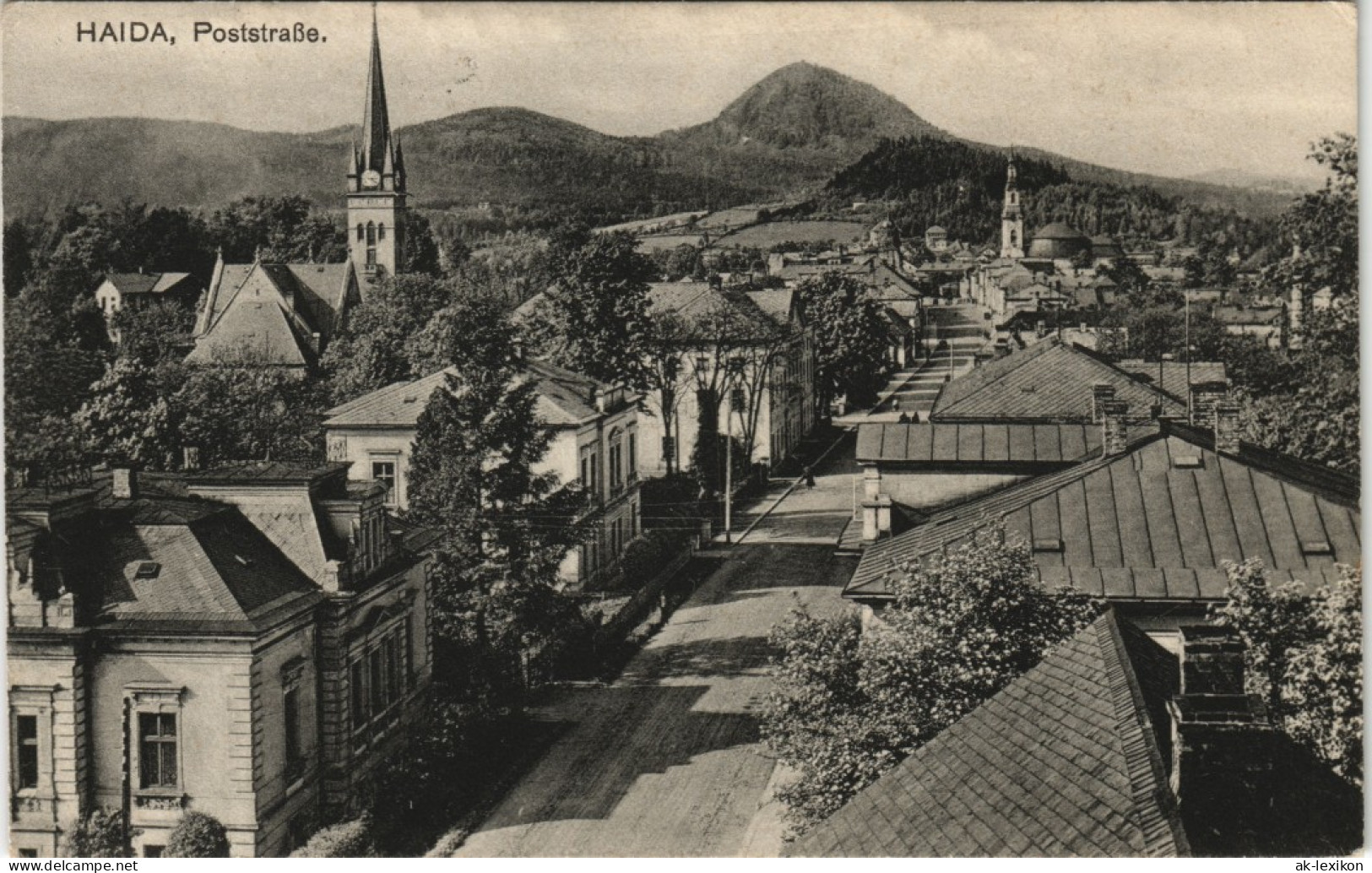 Postcard Haida Nový Bor Partie In Der Poststraße 1922 - Czech Republic