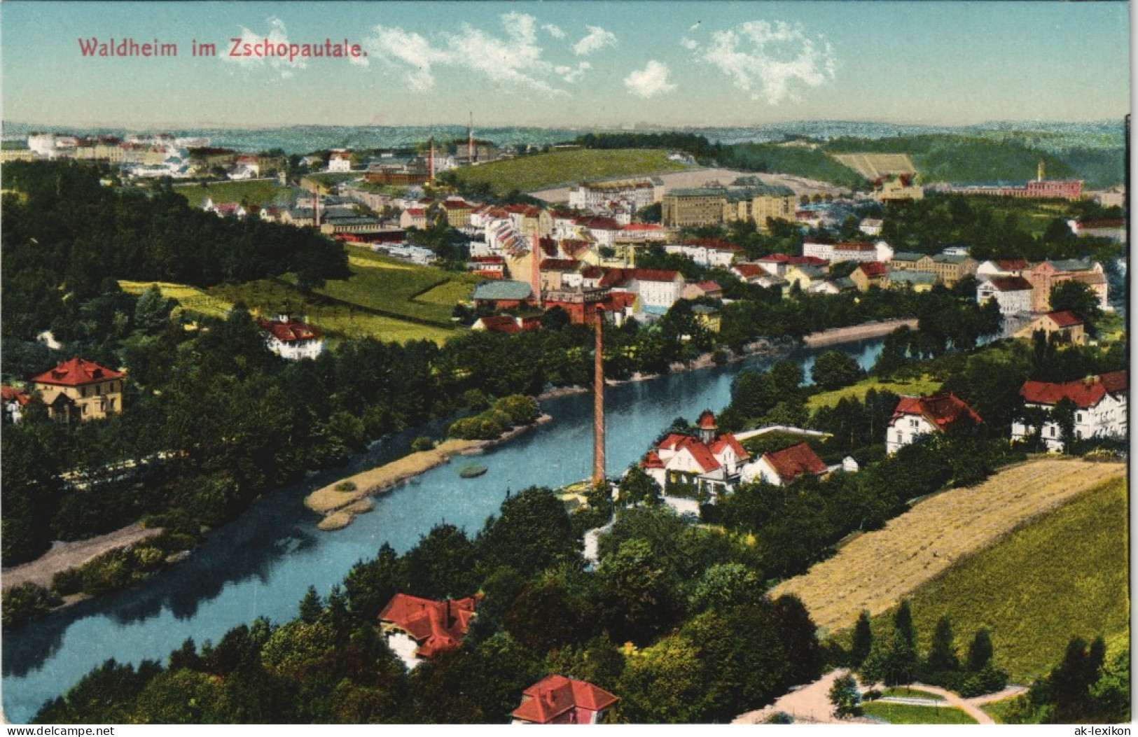 Ansichtskarte Waldheim (Sachsen) Stadt - Weitblick 1913 - Waldheim
