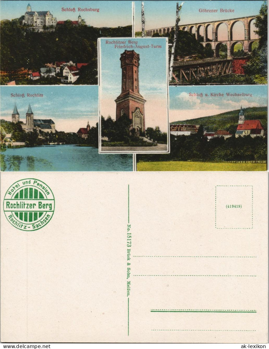 Wechselburg: Schloß, Turm - Rochlitzer Berg, Schloß Und Göhrener Brücke 1912 - Rochlitz