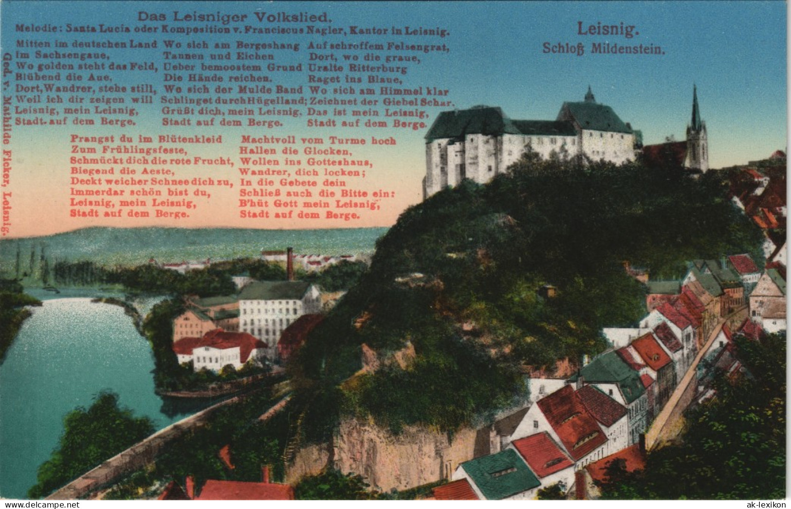 Ansichtskarte Leisnig Stadt, Text 1915 - Leisnig