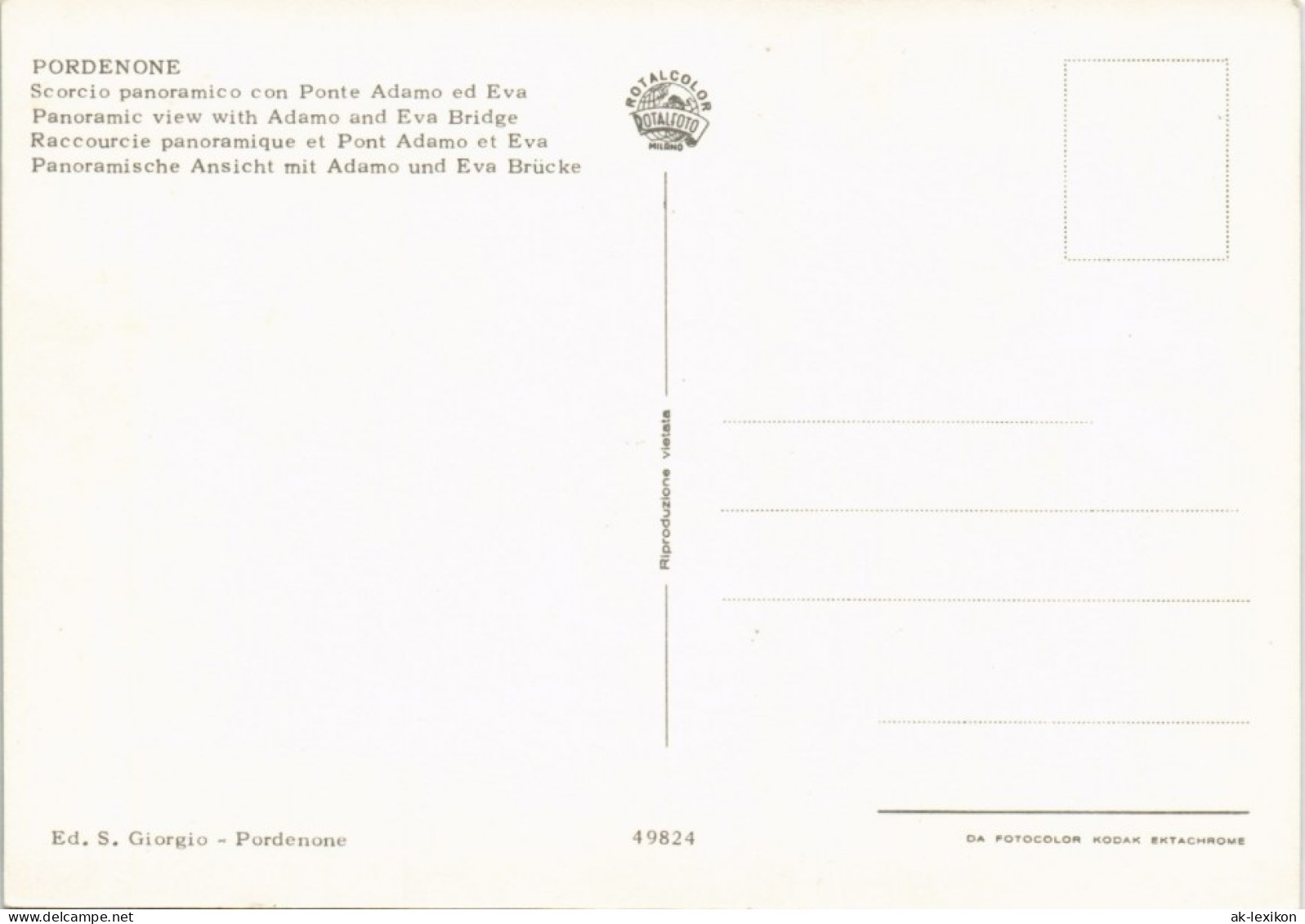 Cartoline Pordenone Scorcio Panoramico Con Ponte Adamo Ed Eva 1970 - Otros & Sin Clasificación