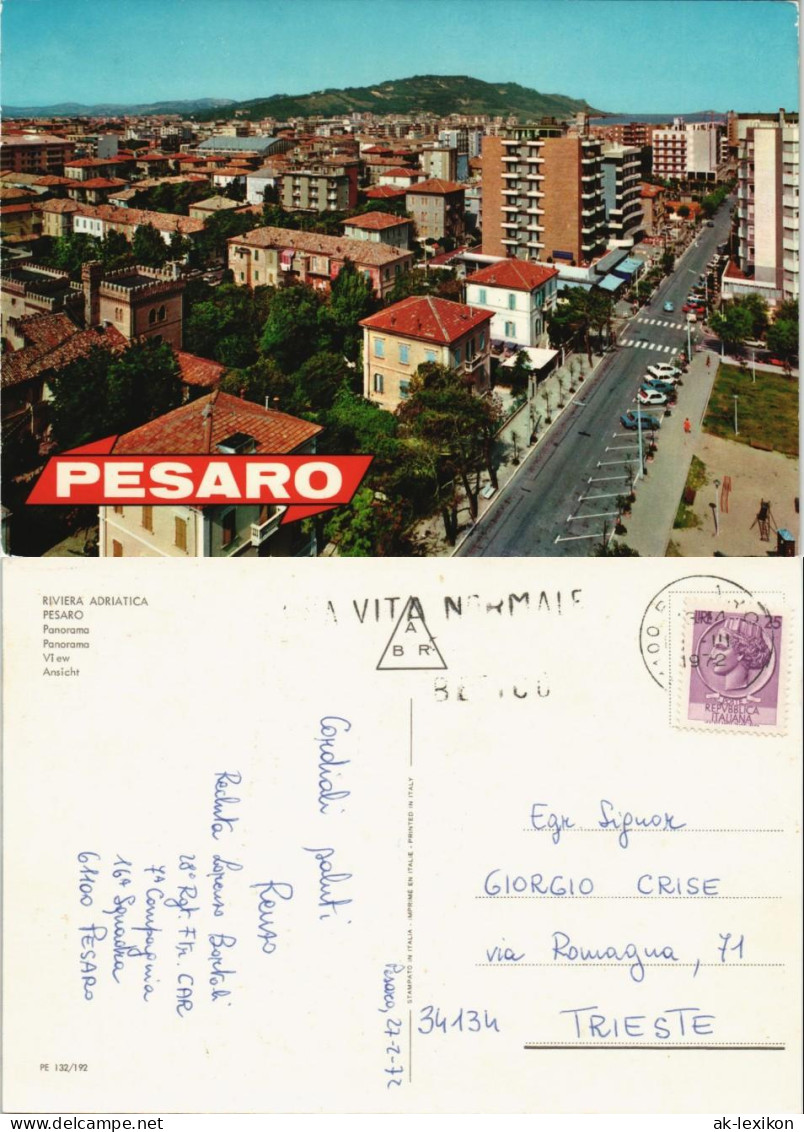 Cartoline Pesaro Panorama Stadt Ansicht 1972 - Otros & Sin Clasificación