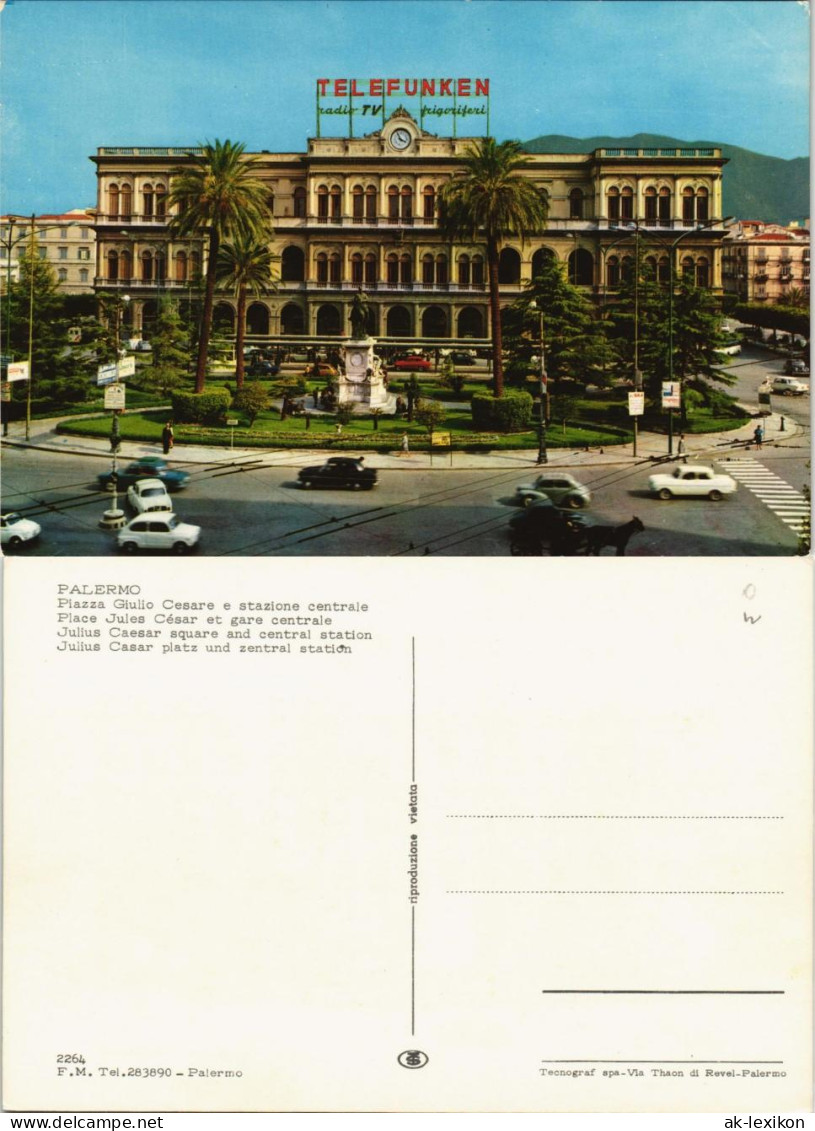 Palermo Palermo (Palermu) Piazza Giulio Cesare E Stazione Centrale 1975 - Otros & Sin Clasificación