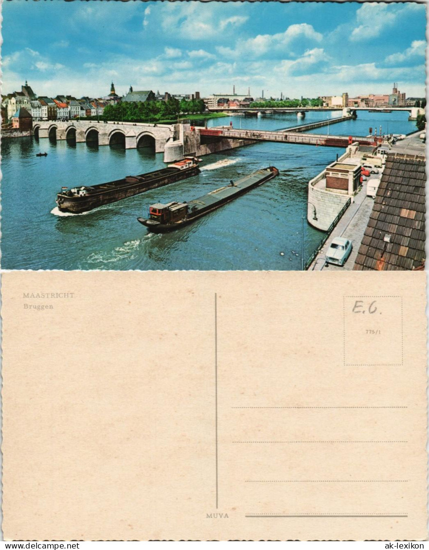 Maastricht Mestreech Stadtteilansicht Brücken (Bruggen) Schiffsverkehr 1970 - Sonstige & Ohne Zuordnung