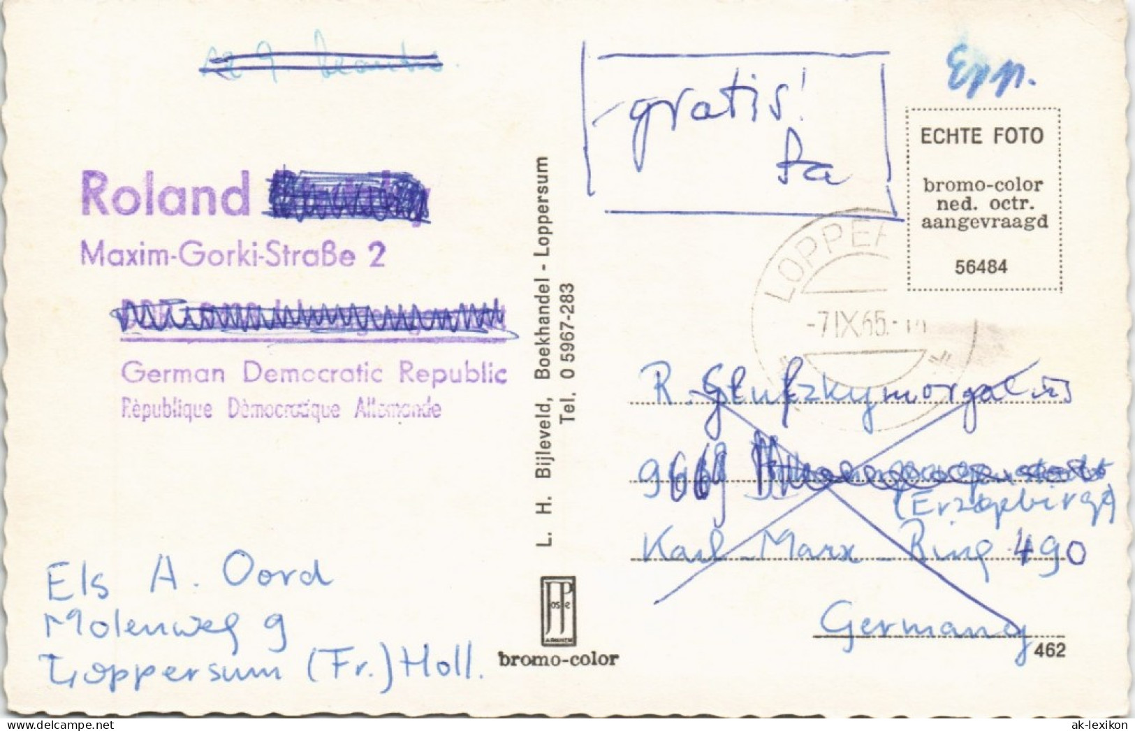 Postkaart Loppersum Strassen Ansicht Dorfansicht 1965 - Other & Unclassified
