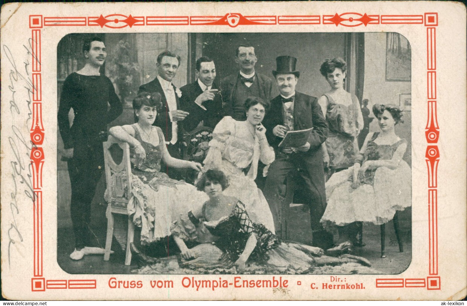 Ansichtskarte  Gruss Vom Olympia-Ensemble - Männer Und Frauen 1909 - Musique Et Musiciens