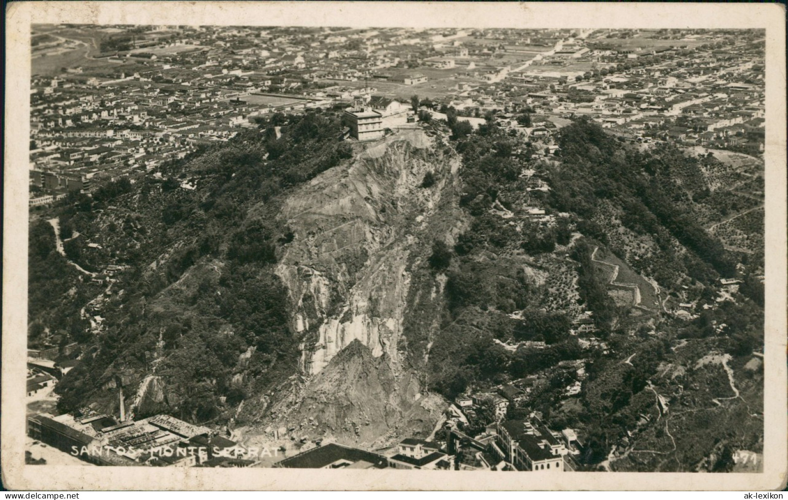 Postcard Santos Luftbild Monte Serrat Basil Brasilien 1929 - Other & Unclassified