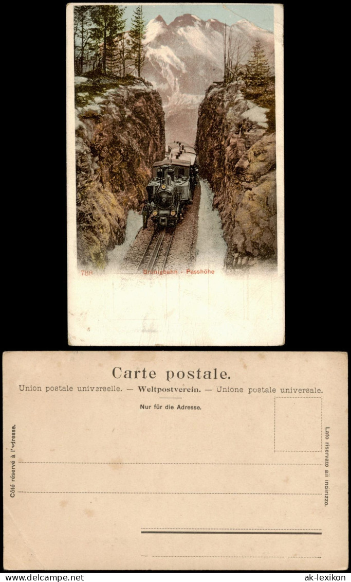 Brünigbahn Passhöhe Verkehr/KFZ - Eisenbahn/Zug/Lokomotive 1901 - Trains