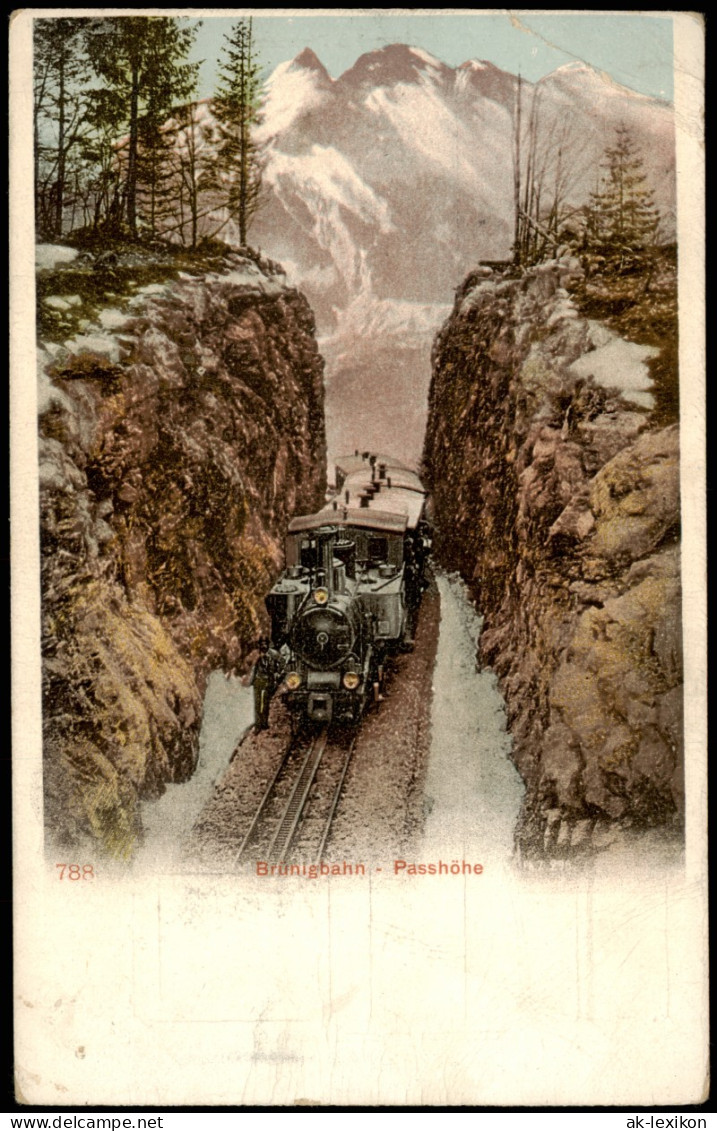Brünigbahn Passhöhe Verkehr/KFZ - Eisenbahn/Zug/Lokomotive 1901 - Treinen