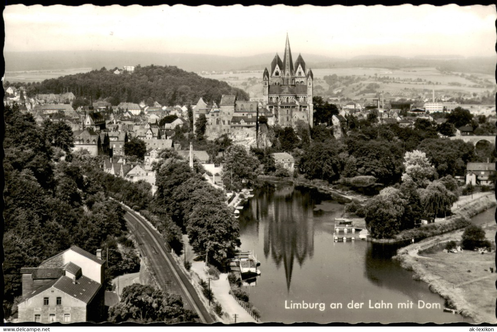 Ansichtskarte Limburg (Lahn) Stadtpartie, Anleger - Boote Fotokunst 1960 - Limburg