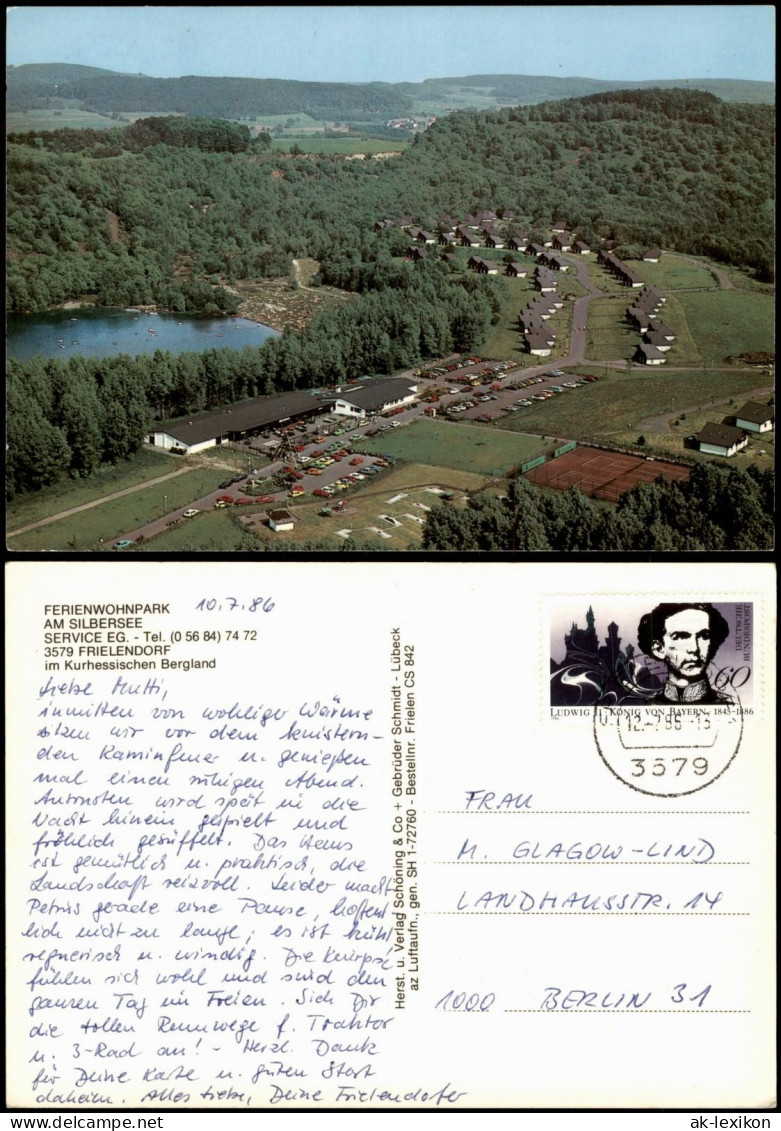 Ansichtskarte Frielendorf FERIENWOHNPARK AM SILBERSEE V. Flugzeug Aus 1986 - Other & Unclassified