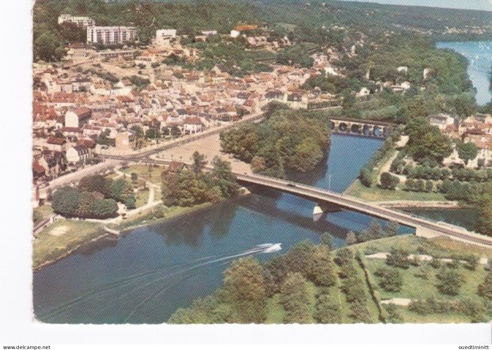 Cpsm Gf Dentelée Les Mureaux Petit Bras De Seine Vue Aérienne - Les Mureaux