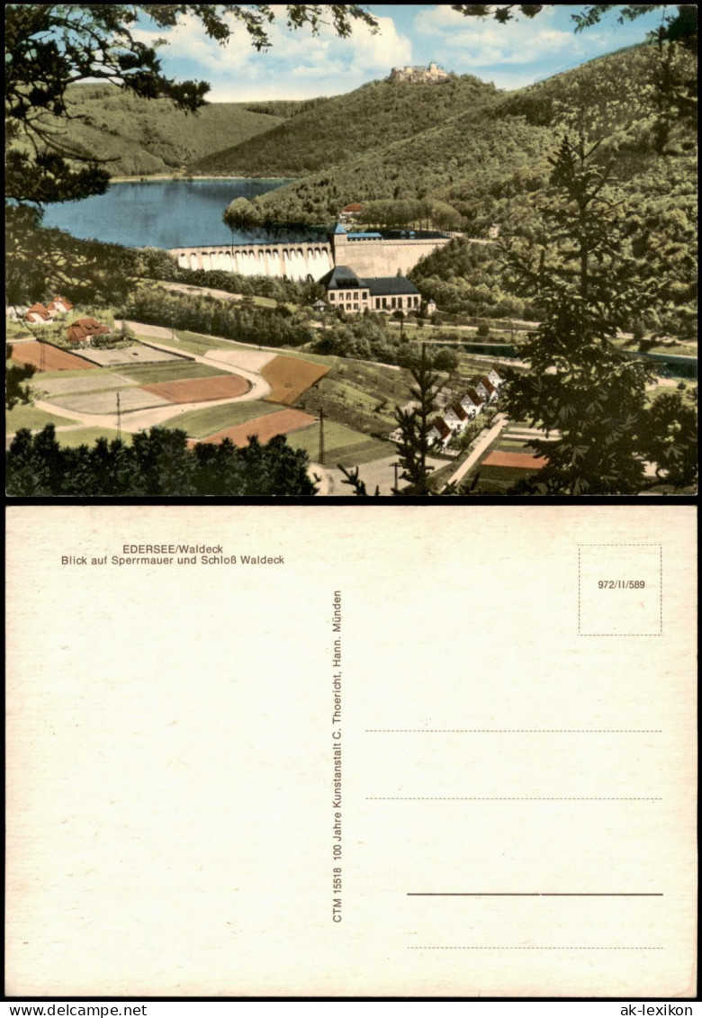 Waldeck (am Edersee) Blick Auf Sperrmauer Und Schloß Waldeck 1976 - Waldeck