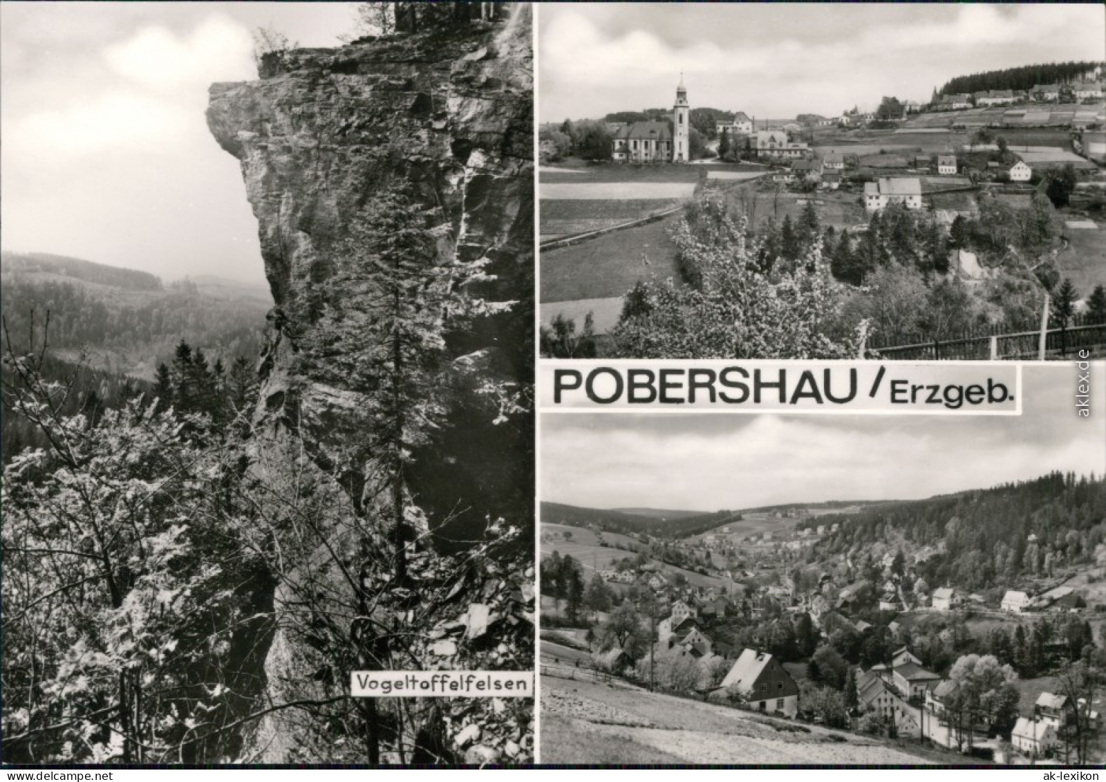 Pobershau-Marienberg Im Erzgebirge Vogeltoffelfelsen, Panorama-Ansichten 1975 - Marienberg