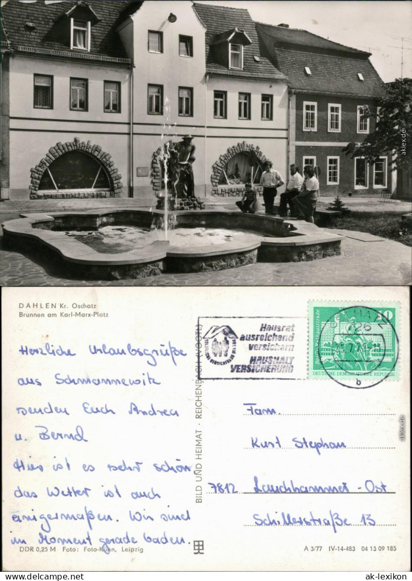 Ansichtskarte Dahlen Springbrunnen Am Karl-Marx-Platz 1978 - Dahlen