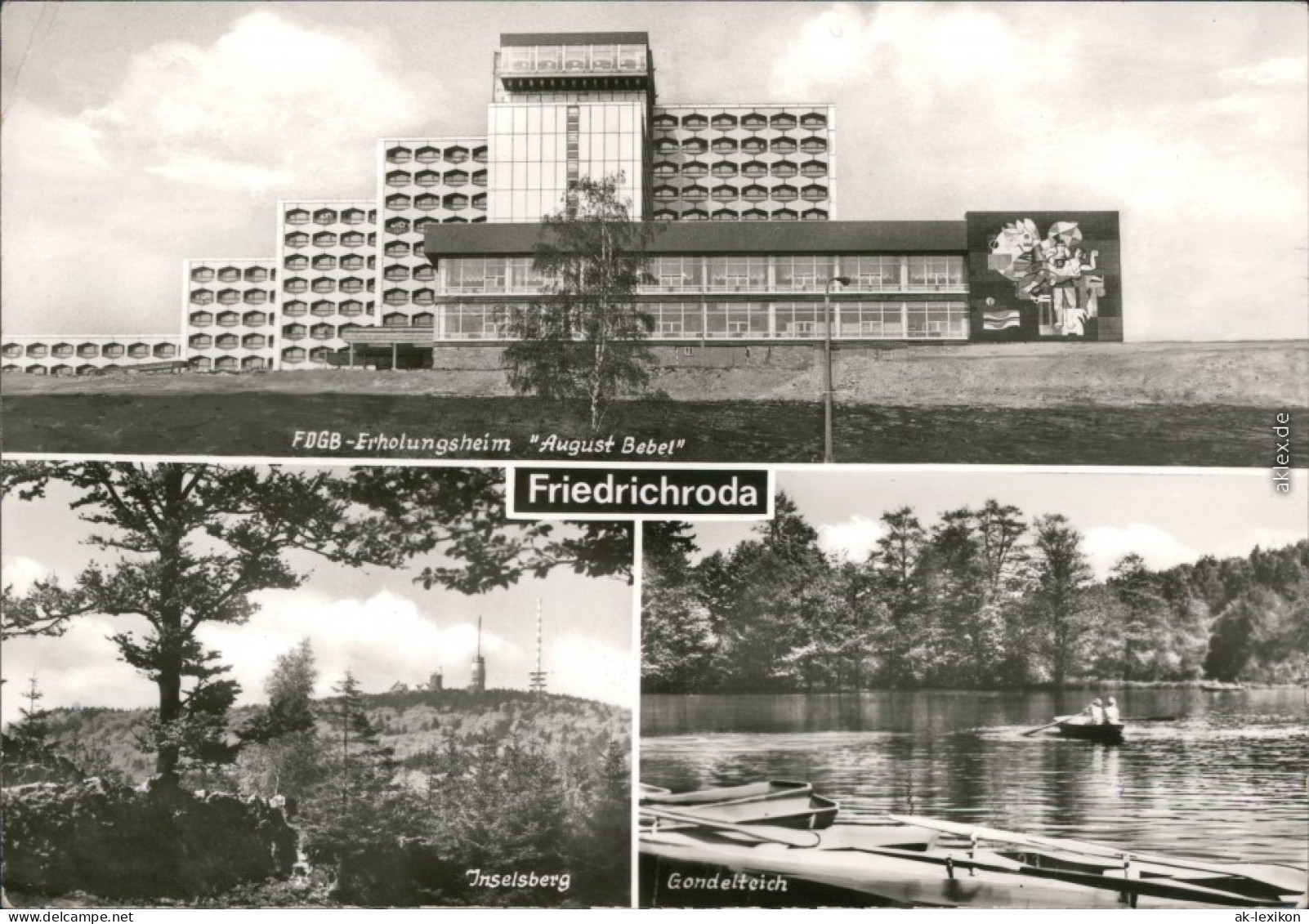 Friedrichroda FDGB-Erholungsheim August Bebel, Inselberg, Gondelteich 1982 - Friedrichroda